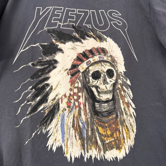 Kanye West Yeezus Tour Pacsun Collab 2013 Indian Native Chief Skull Tee Shirt L - Picture 2 of 6